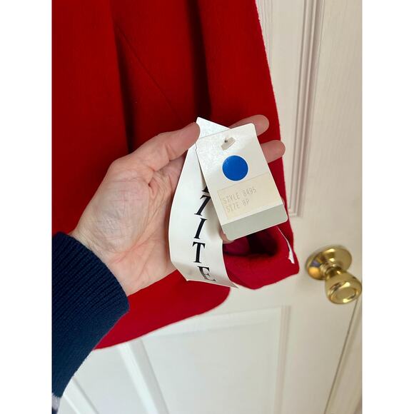 90's Bright Red Wool/Cashmere Blend Blazer with Original Tags | 90's Workwear - Picture 7 of 9